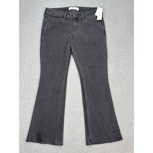 NEW Hollister Flared Jeans Women's 10 Faded Black Low-Rise Bootcut Regular Fit